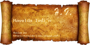 Havelda Iván névjegykártya
